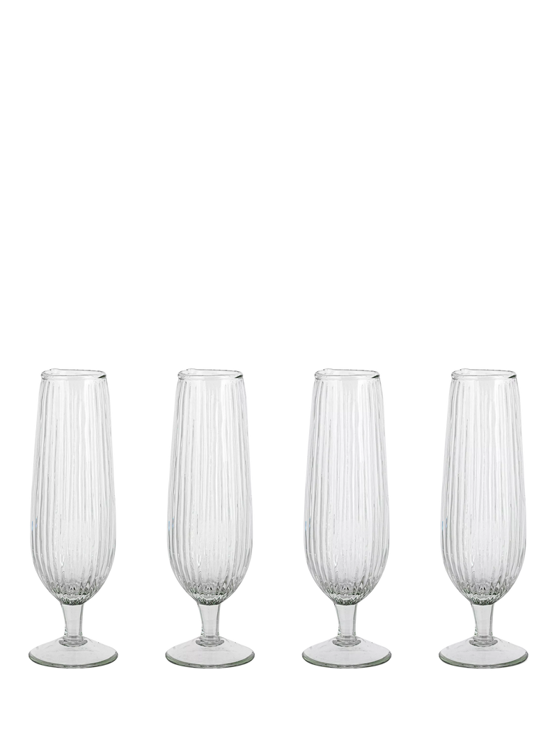 nkuku ribbed champagne flutes set of 4 300ml, UK version