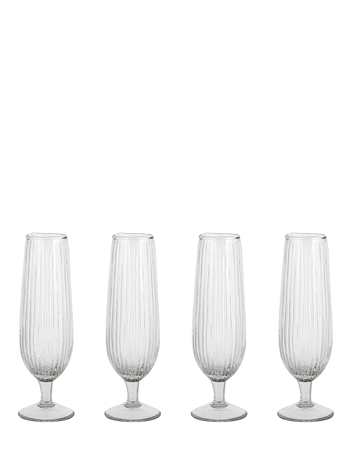 nkuku ribbed champagne flutes set of 4 300ml, UK version