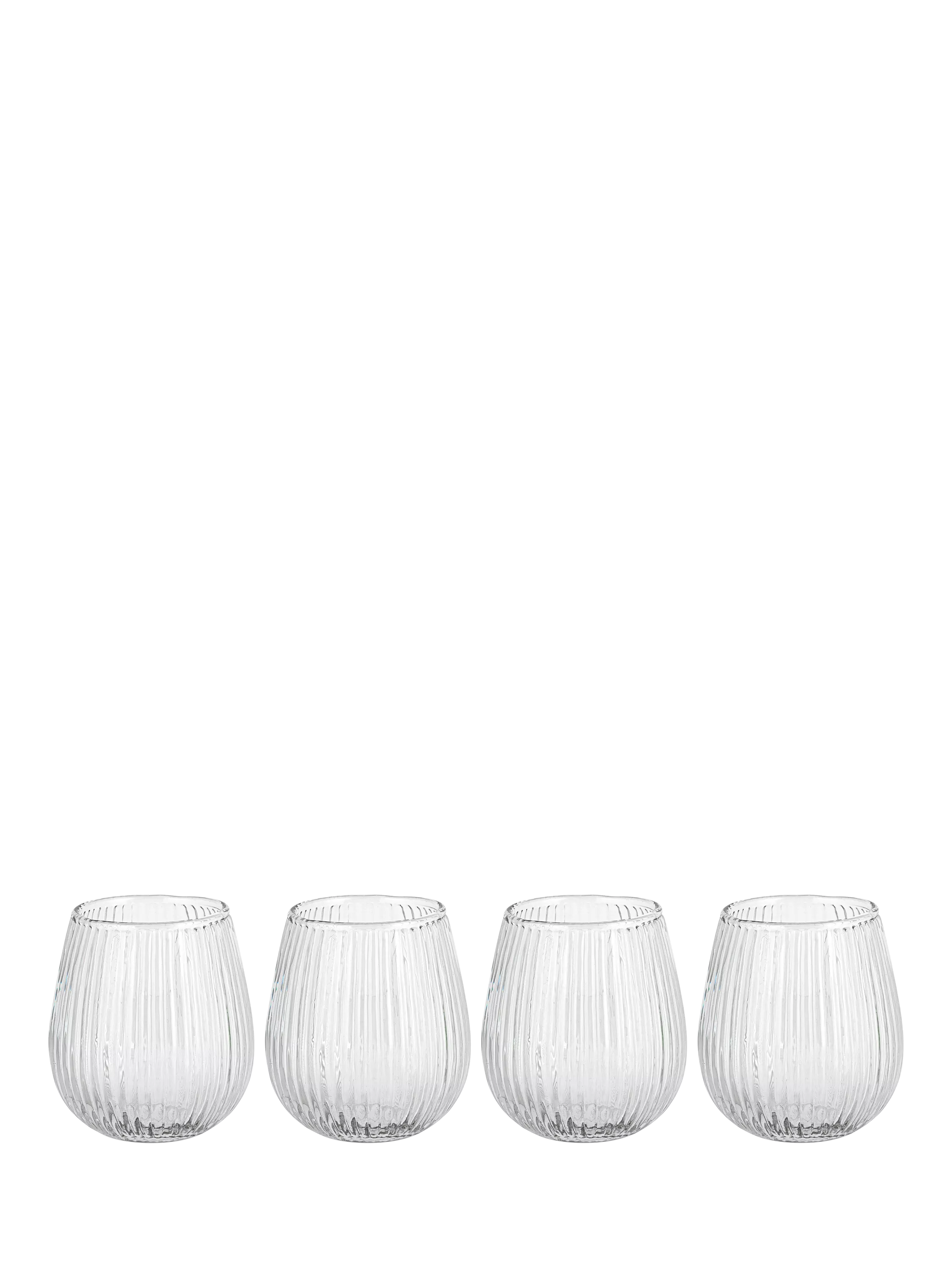 nkuku ribbed glass tumblers set of 4 400ml, UK version