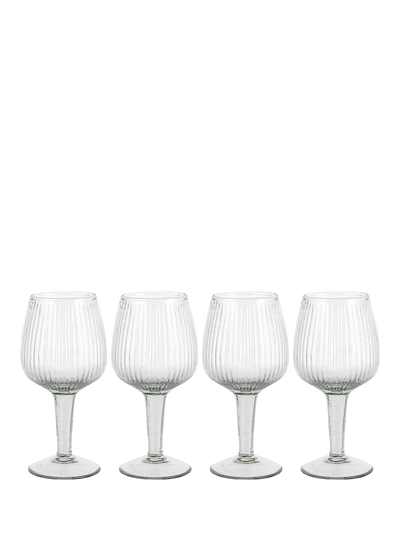 John Lewis nkuku Otuba Ribbed Wine Glass Set of 4 Clear 450ml- Buy online at McGrocer