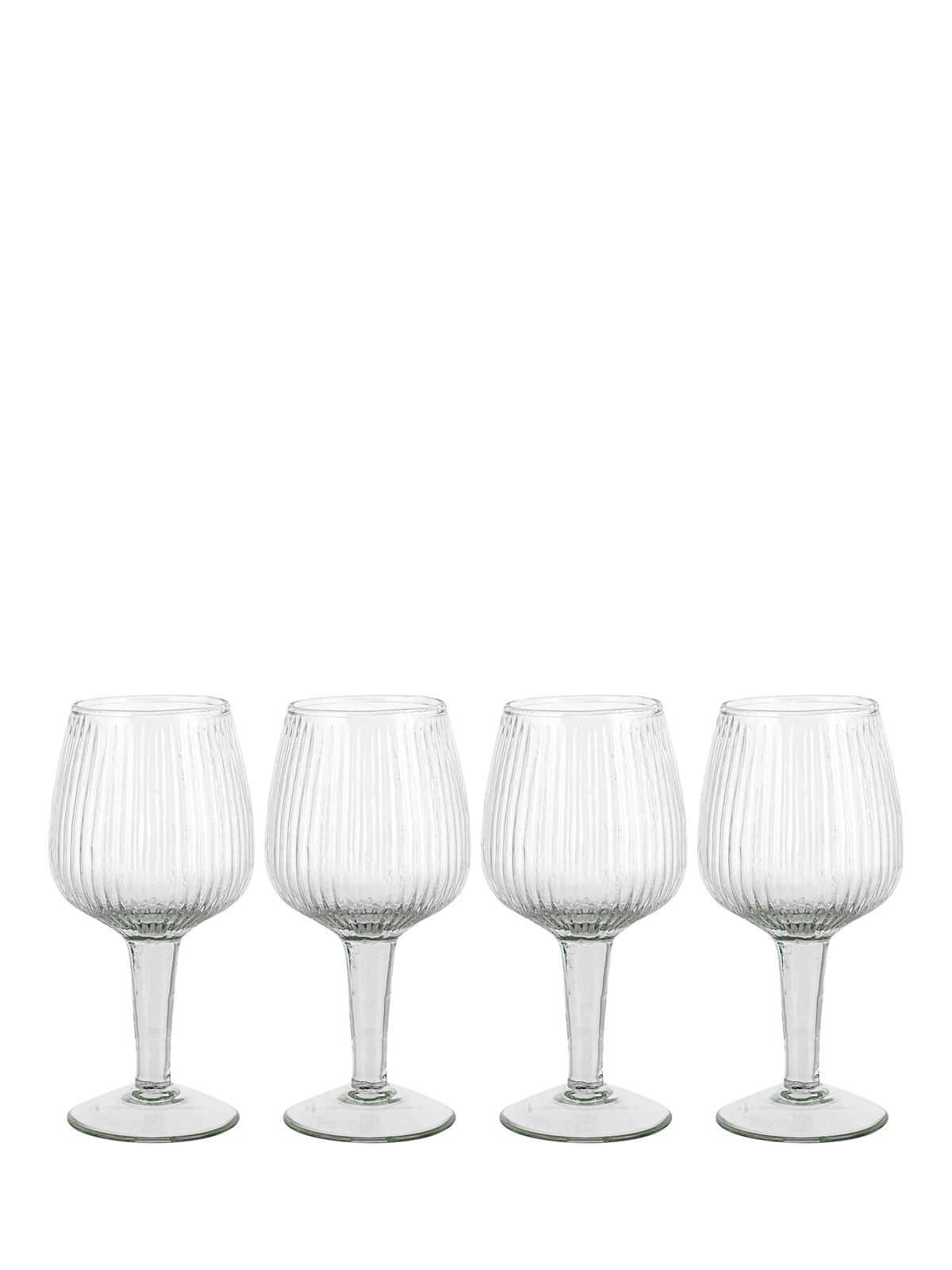 nkuku Otuba ribbed wine glass set of 4 450ml clear (British brand)