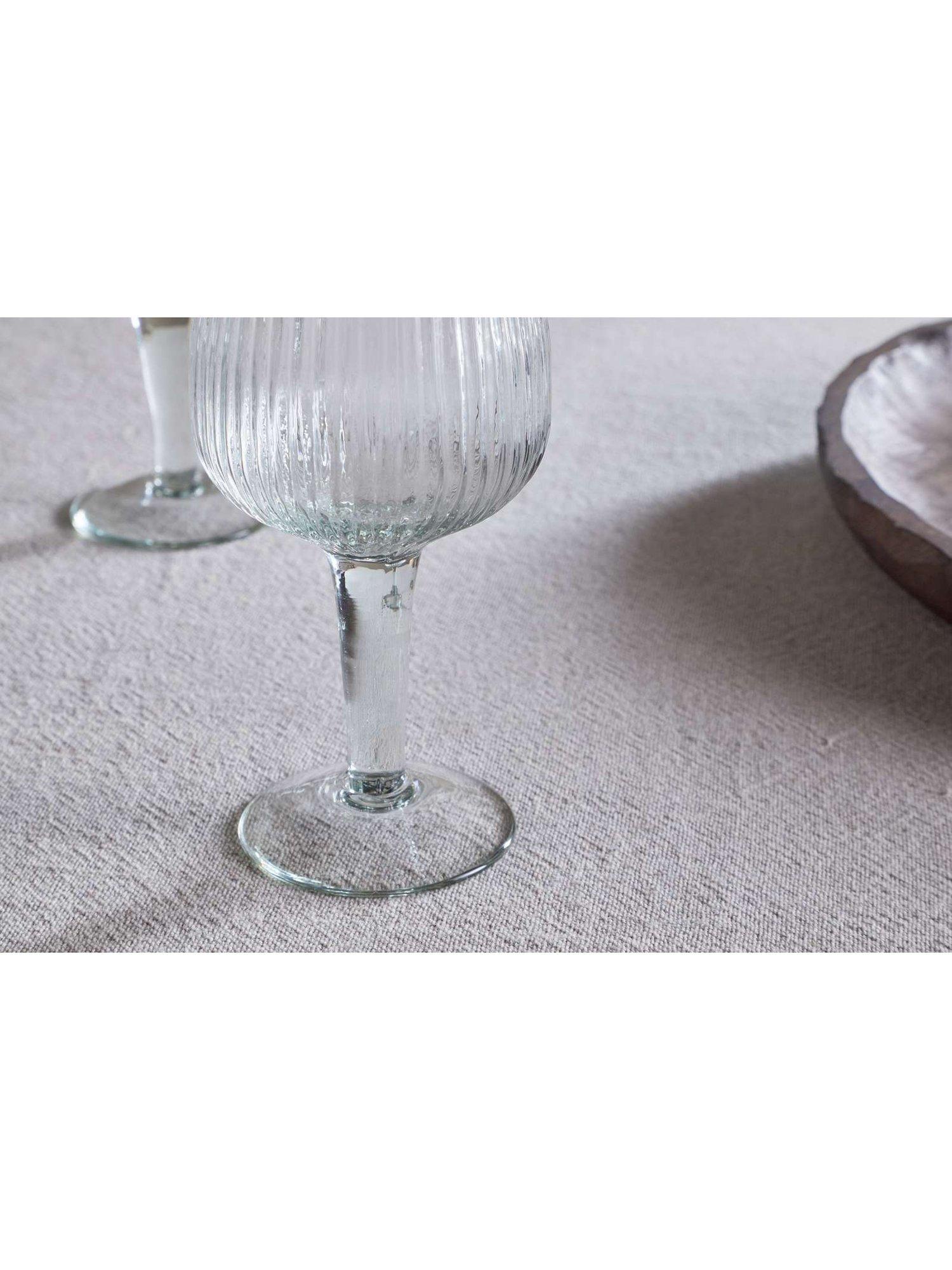nkuku Otuba ribbed wine glass set of 4 450ml clear (British brand)