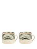 nkuku Juniper Drop ceramic mug set 370ml cream green (British brand)