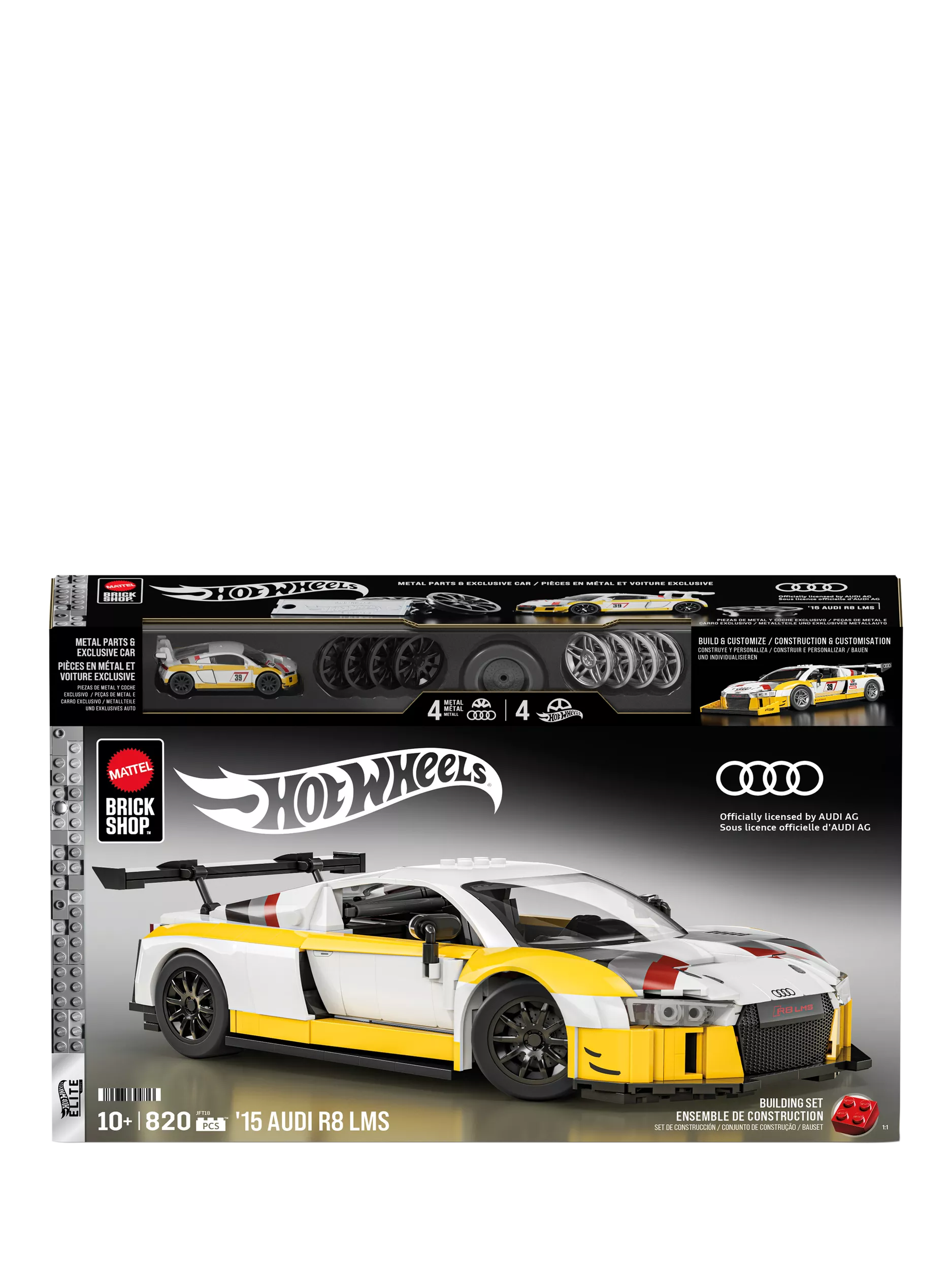 Hot Wheels buildable car set 15 Audi R8 LMS 1:16 scale, UK version