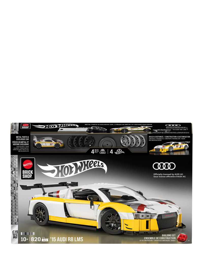 Hot Wheels buildable car set 15 Audi R8 LMS 1:16 scale, UK version