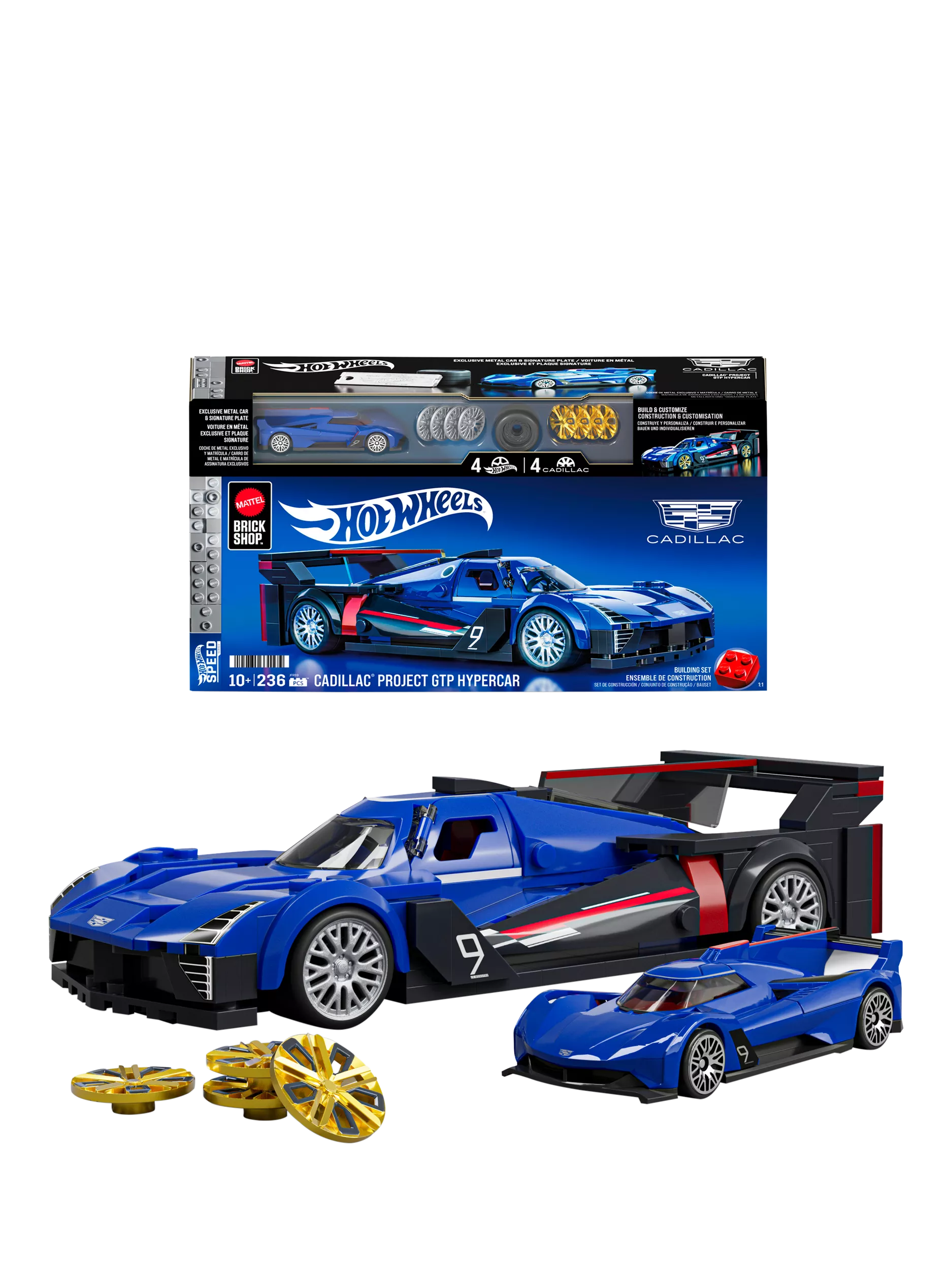 Hot Wheels 1:32 scale Cadillac GTP Hypercar set, imported from the UK