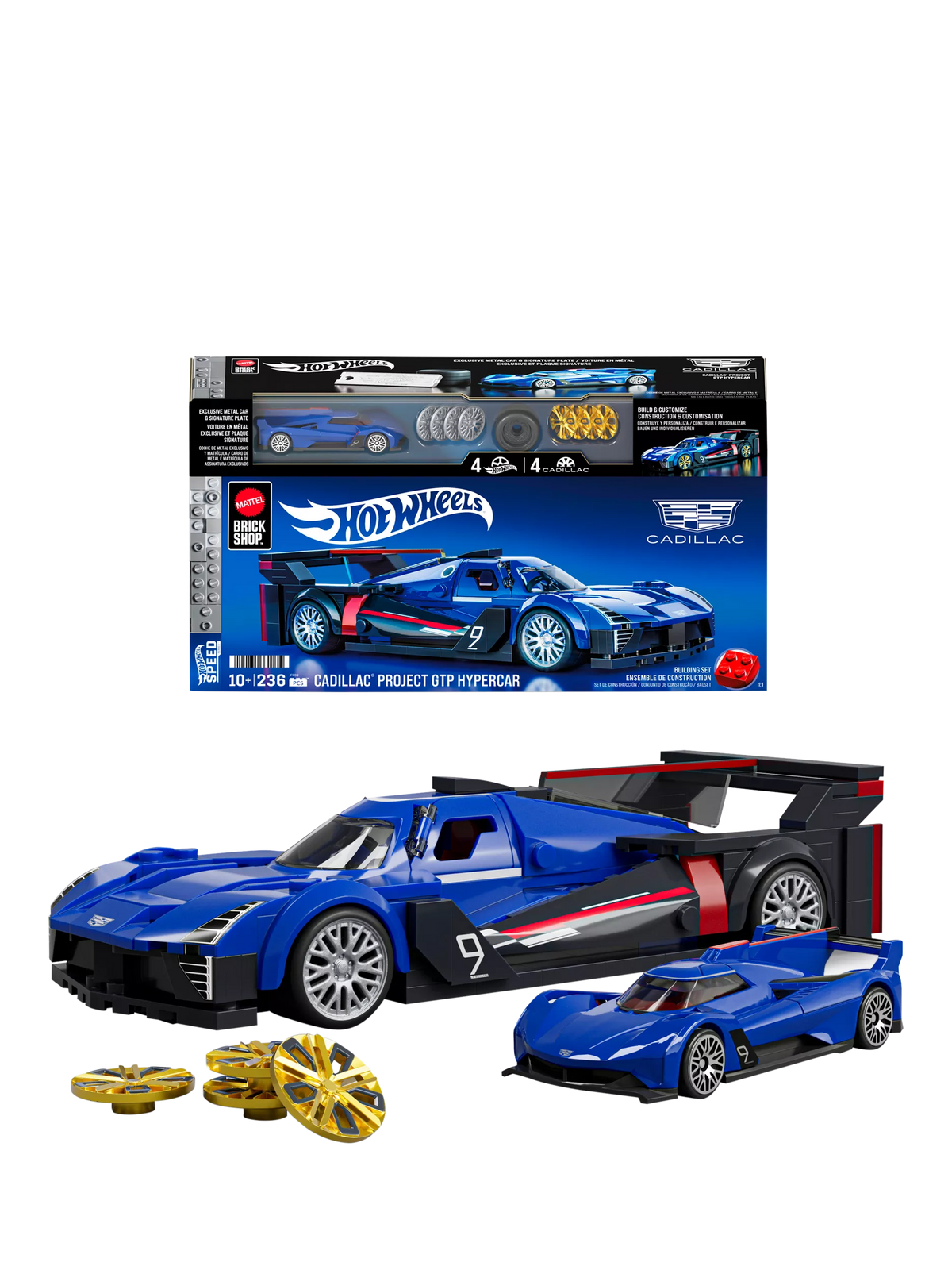 Hot Wheels 1:32 scale Cadillac GTP Hypercar set, imported from the UK