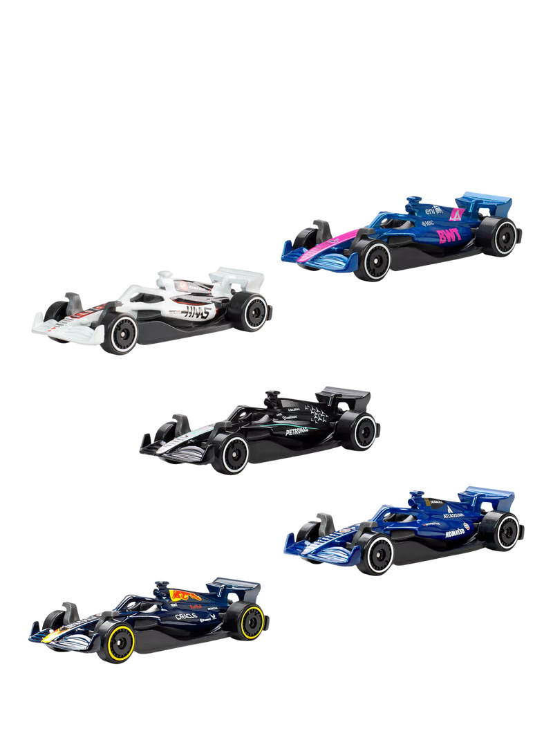 Hot Wheels Formula 1 5-pack die-cast toy cars (British brand)