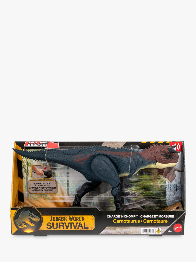 Jurassic Park Charge 'N Chomp Carnotaurus dinosaur toy, UK version