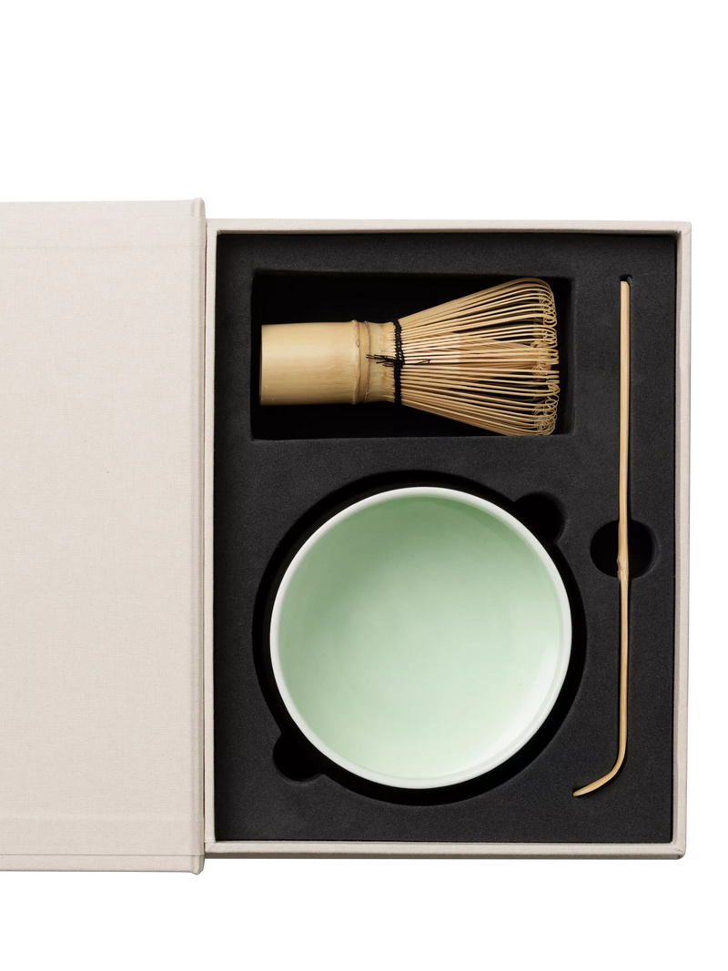 PRINTWORKS Essentials matcha kit with bamboo whisk, imported from the UK