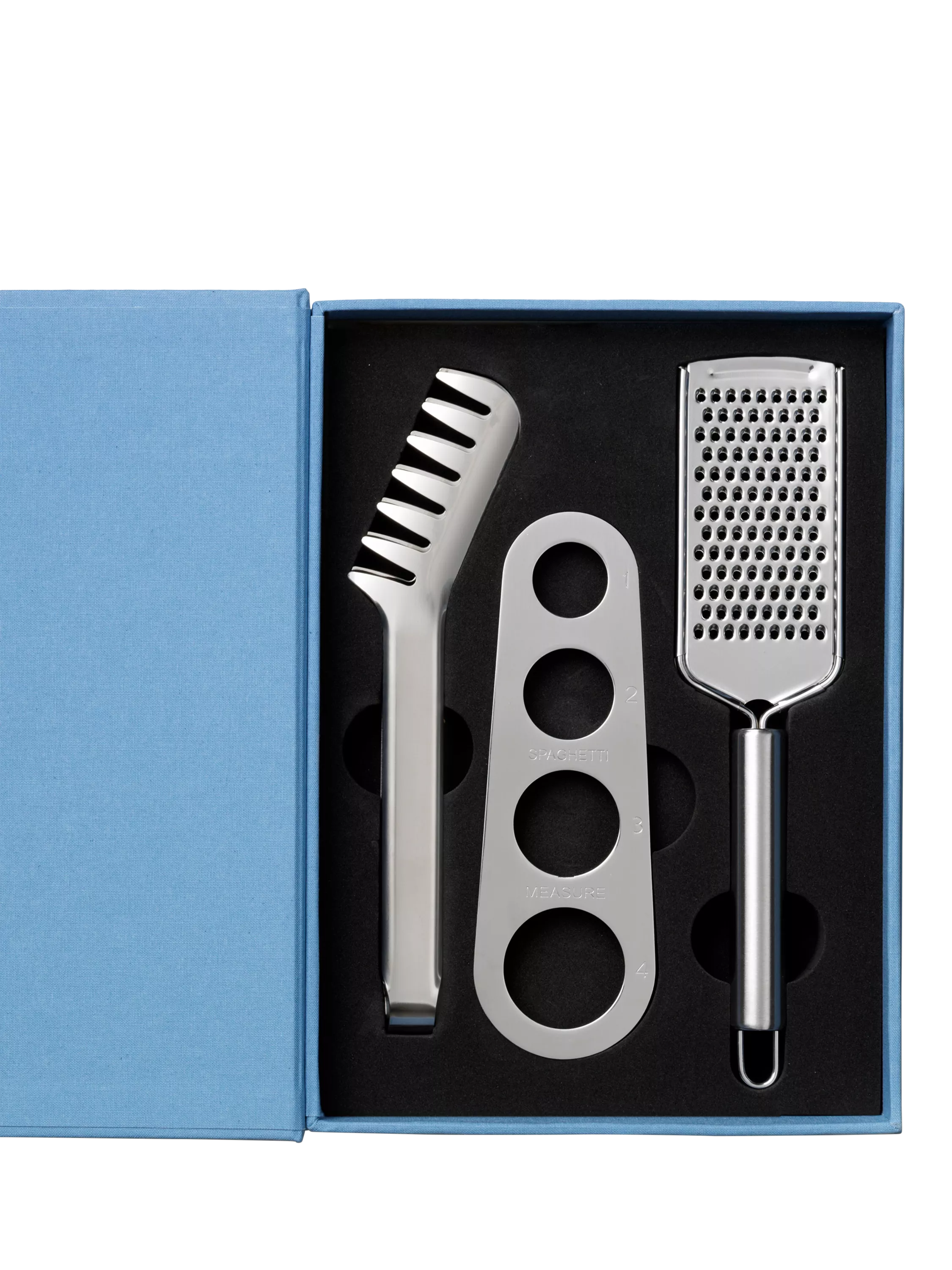 PRINTWORKS pasta tools gift set with measurer, tongs, grater - British product