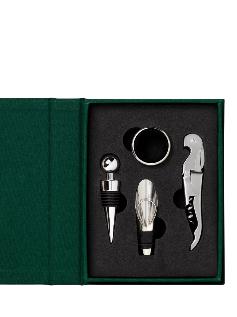 PRINTWORKS wine tools gift set with stainless steel accessories - British product