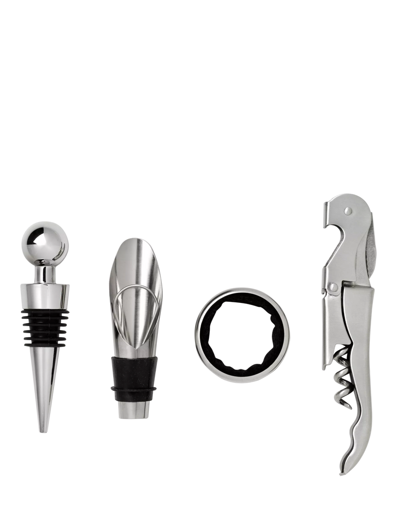 PRINTWORKS wine tools gift set with stainless steel accessories - British product