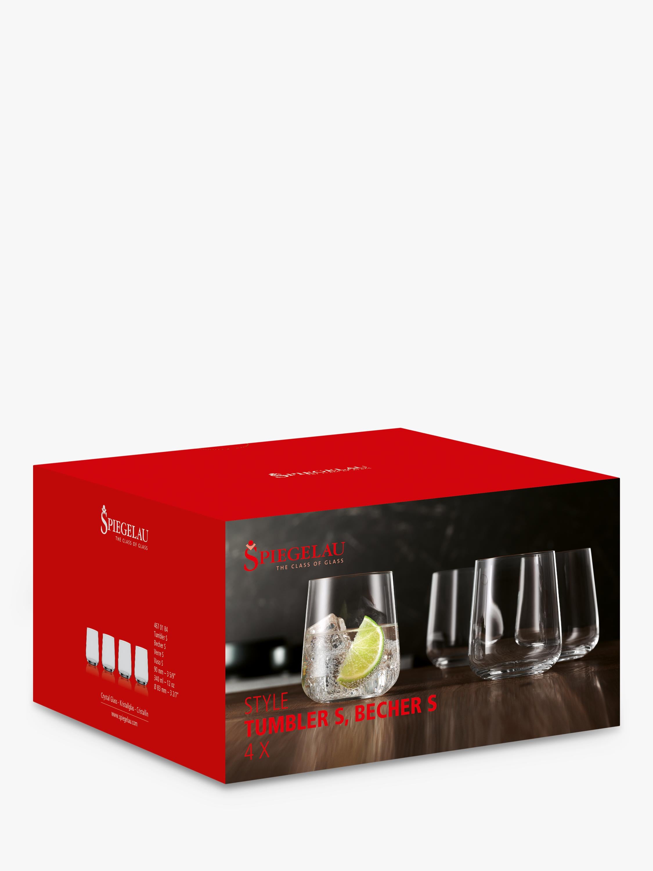 Spiegelau crystal glass tumblers set of 4 340ml, UK version