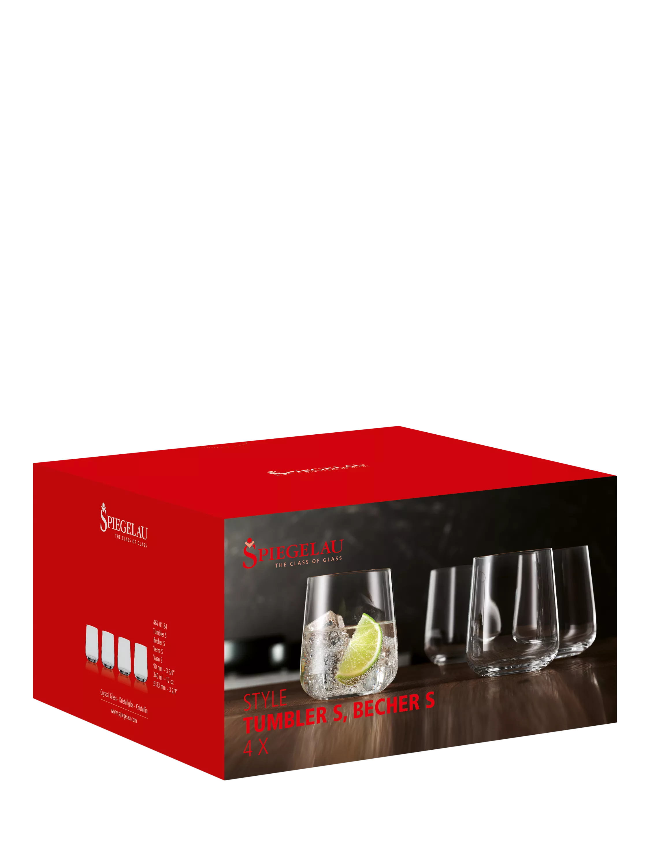 Spiegelau crystal glass tumblers set of 4 340ml, UK version