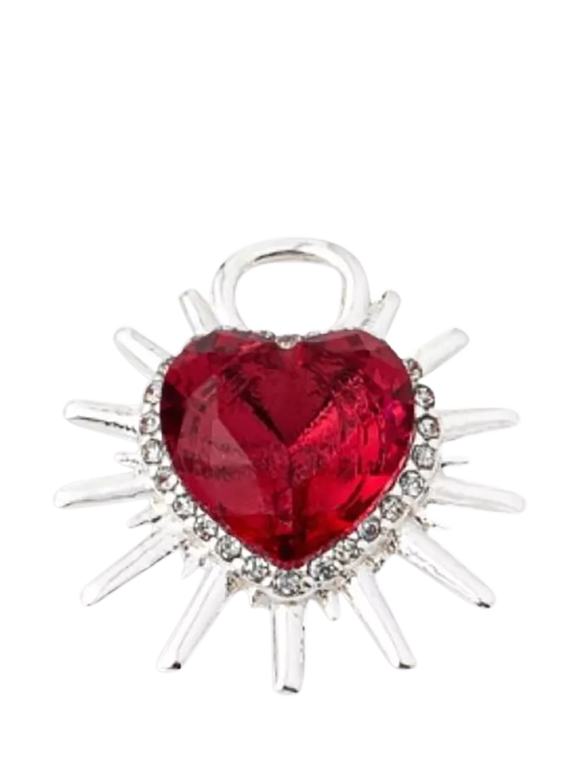 frkl spiked heart charm silver red, imported from the UK