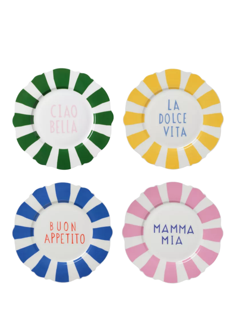 In The Roundhouse Wave side plates 21cm set of 4, UK version