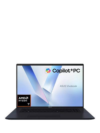 John Lewis ASUS Vivobook 18 Copilot+ PC Laptop, AMD Ryzen AI 7, 32GB RAM, 1TB SSD, 18 inch WUXGA, Blue- Buy online at McGrocer