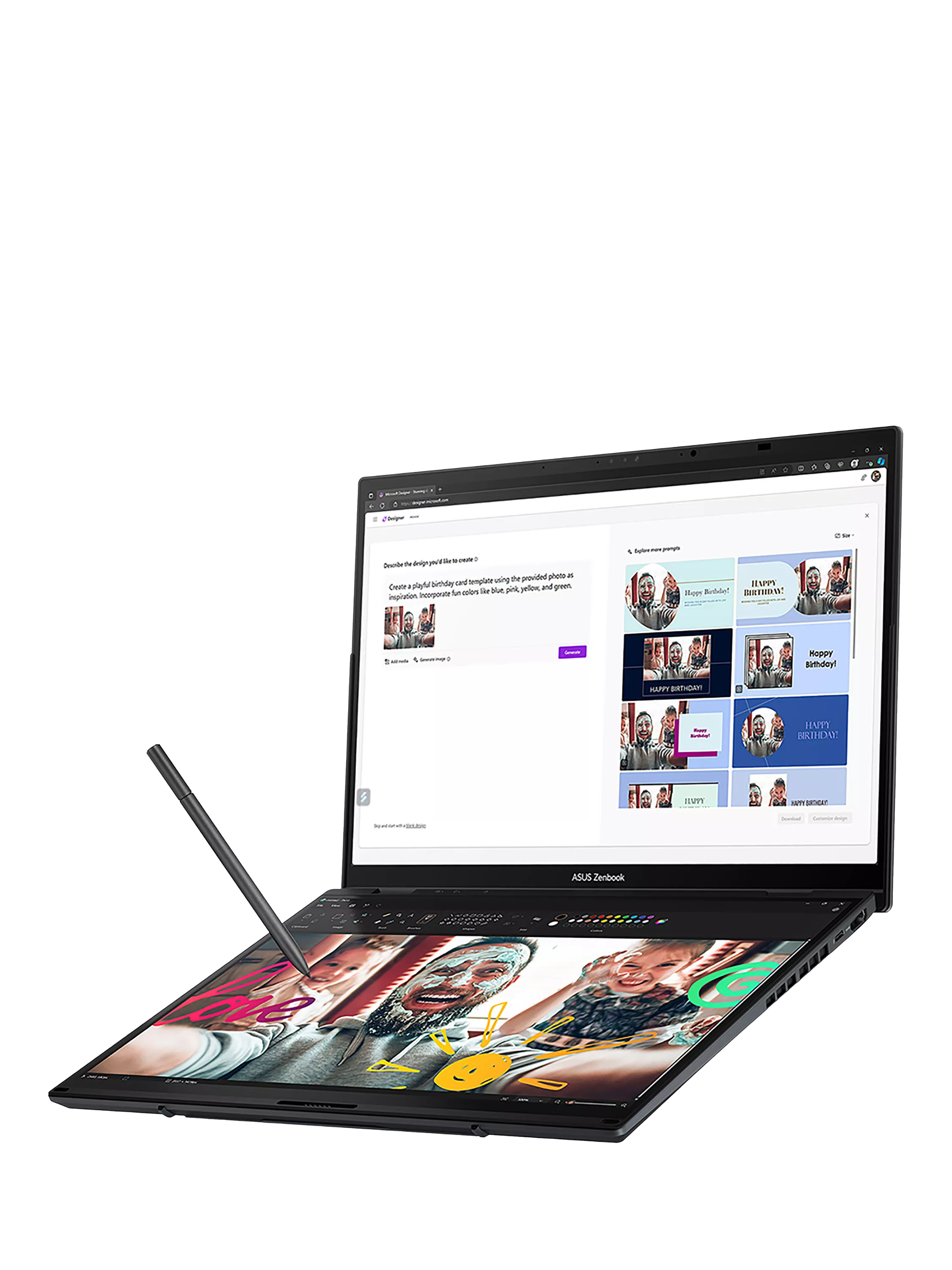 ASUS ZenBook Duo 14 inch dual screen laptop, imported from the UK