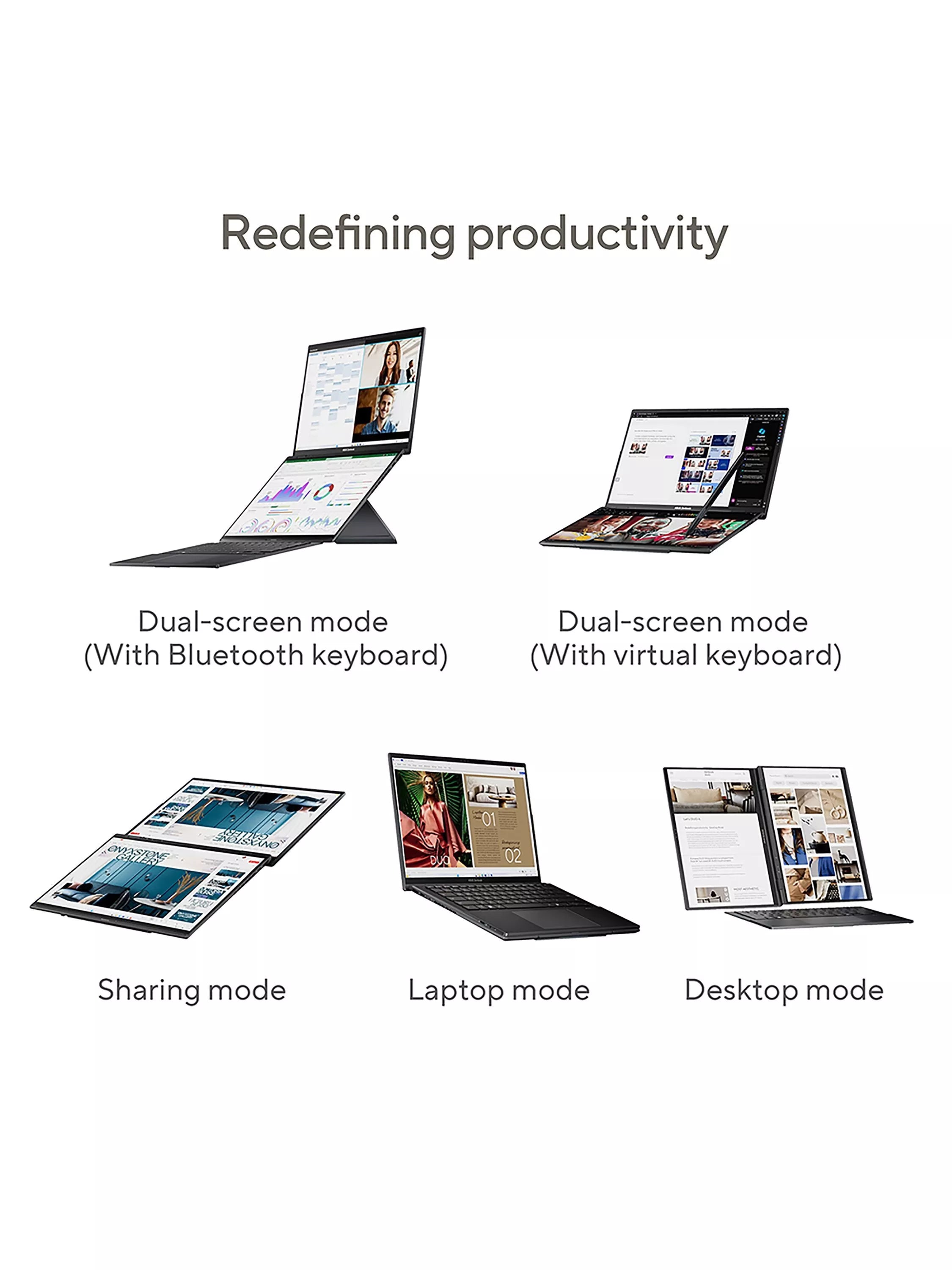 ASUS ZenBook Duo 14 inch dual screen laptop, imported from the UK