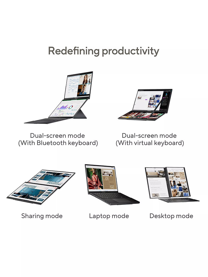 ASUS ZenBook Duo 14 inch dual screen laptop, imported from the UK
