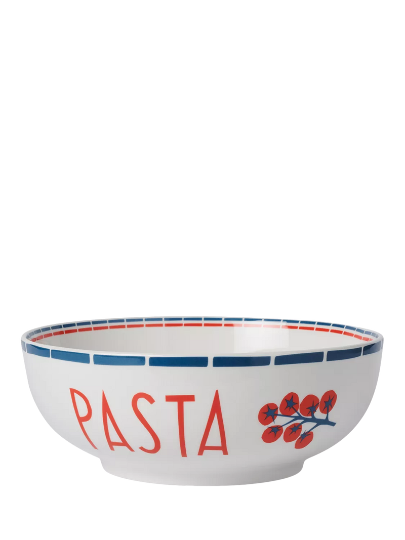 In The Roundhouse Italian Fine China pasta serving bowl 25cm White/Multi, imported from the UK