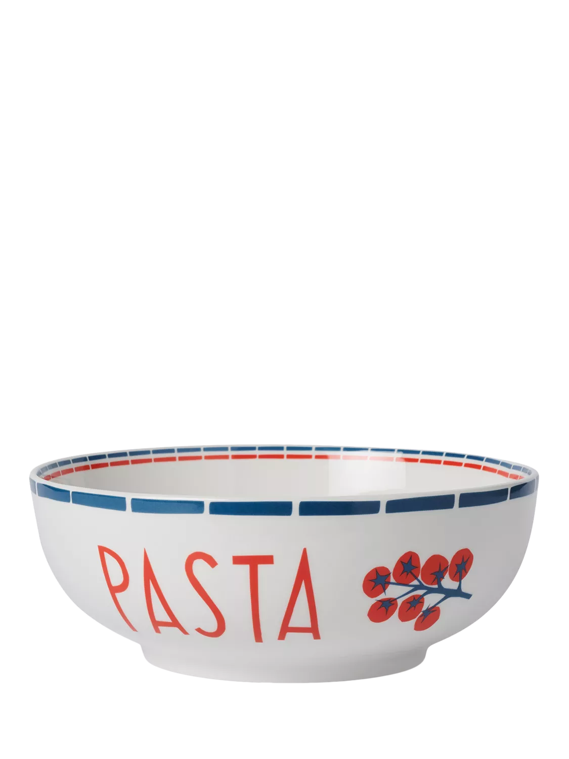 In The Roundhouse Italian Fine China pasta serving bowl 25cm White/Multi, imported from the UK