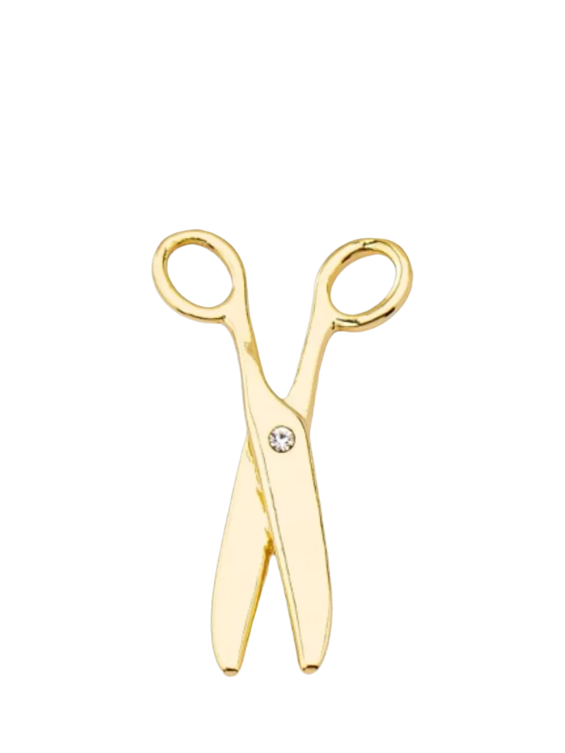 frkl. Rebel Hearts gold scissor charm with crystals, imported from the UK
