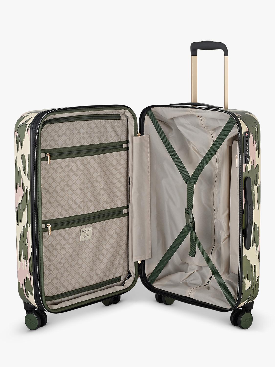 Radley Abstract Animal hard-shell medium suitcase in Hunter Green, UK version