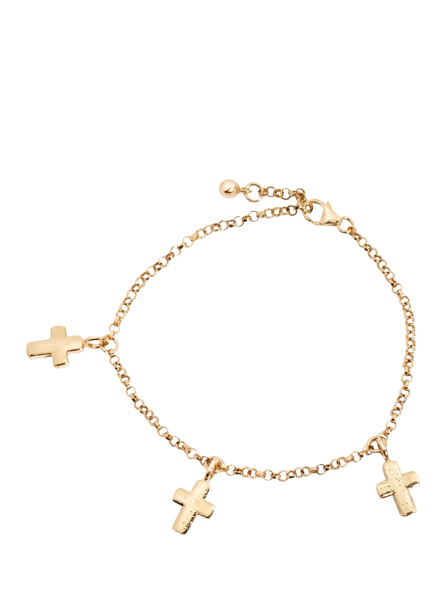Recognised cross trio charm bracelet 18cm (British brand)