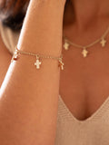Recognised cross trio charm bracelet 18cm (British brand)