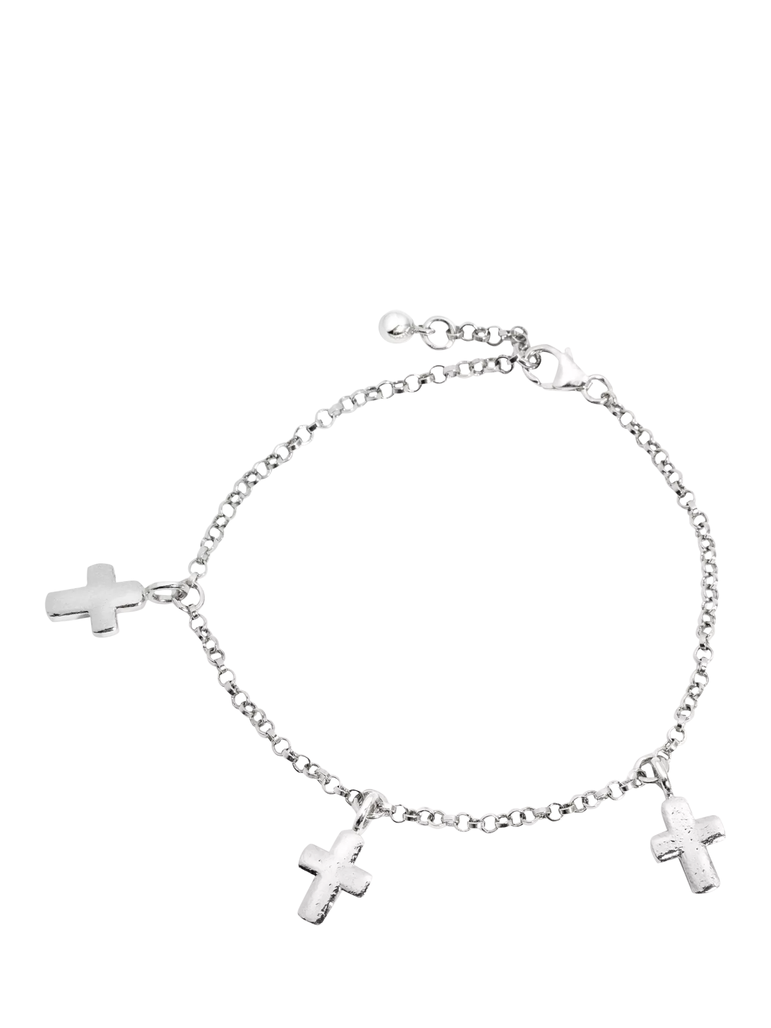 Recognised Cross Trio Charm Bracelet