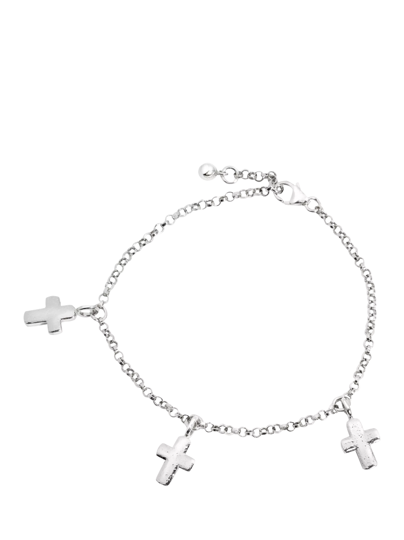 Recognised Cross Trio Charm Bracelet
