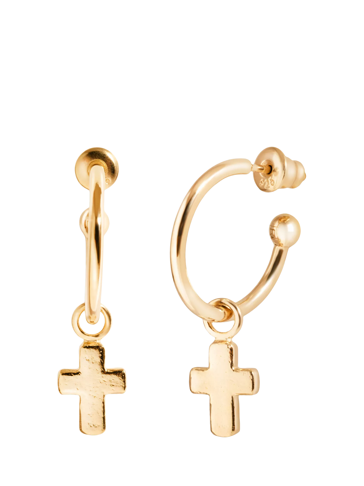 Recognised faith cross hoop earrings, UK version