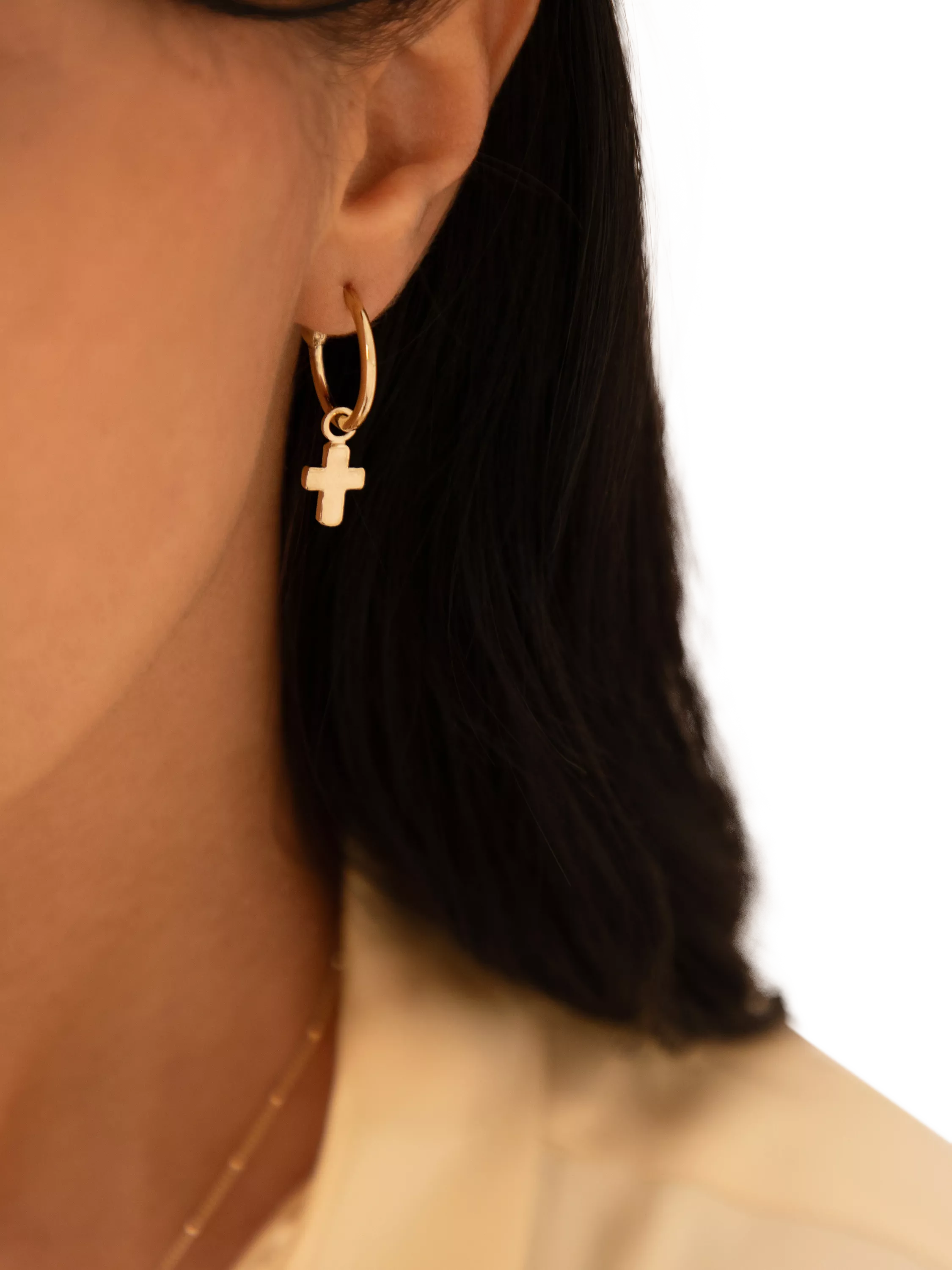 Recognised faith cross hoop earrings, UK version