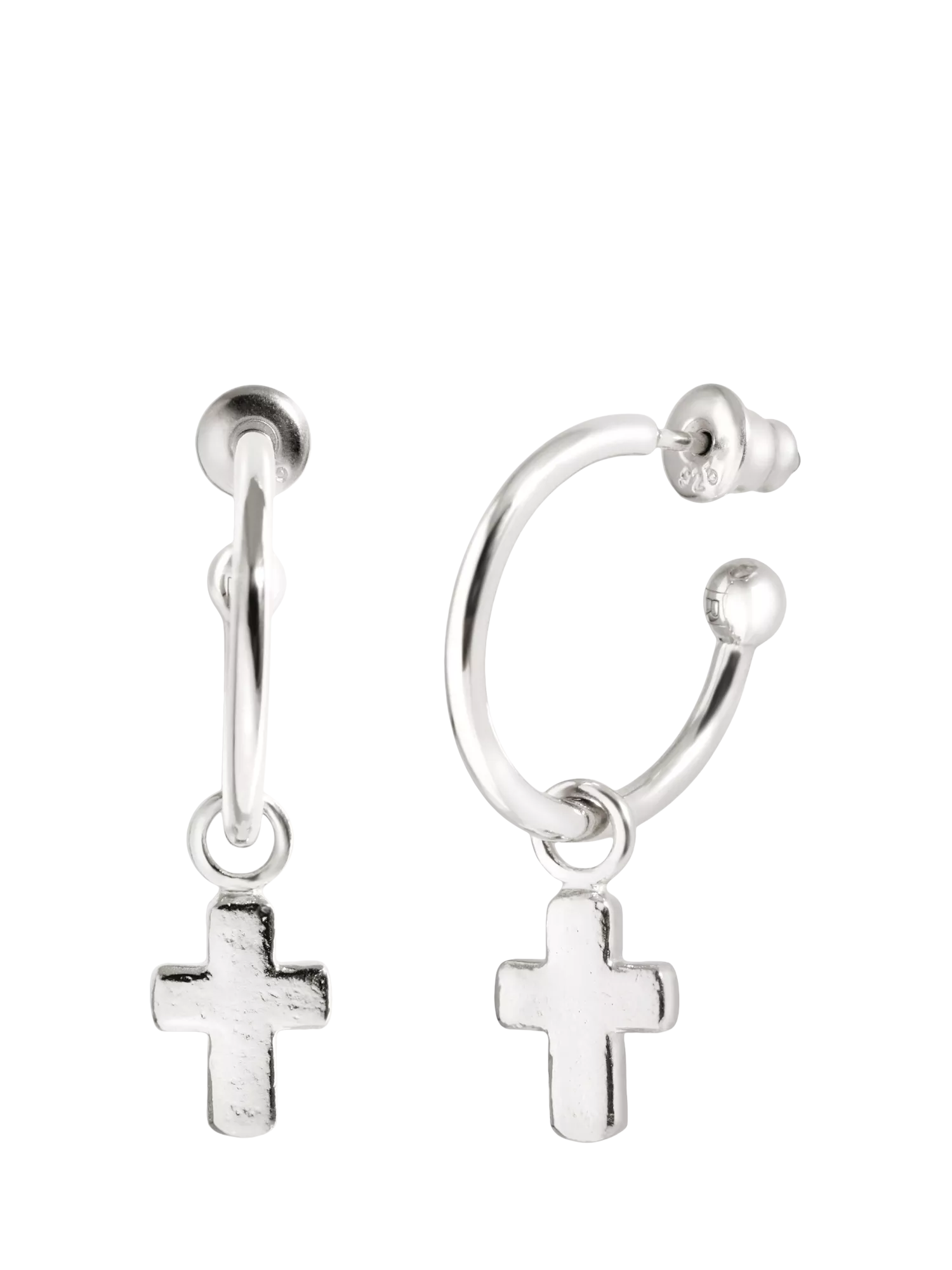 Recognised faith cross hoop earrings silver, UK version