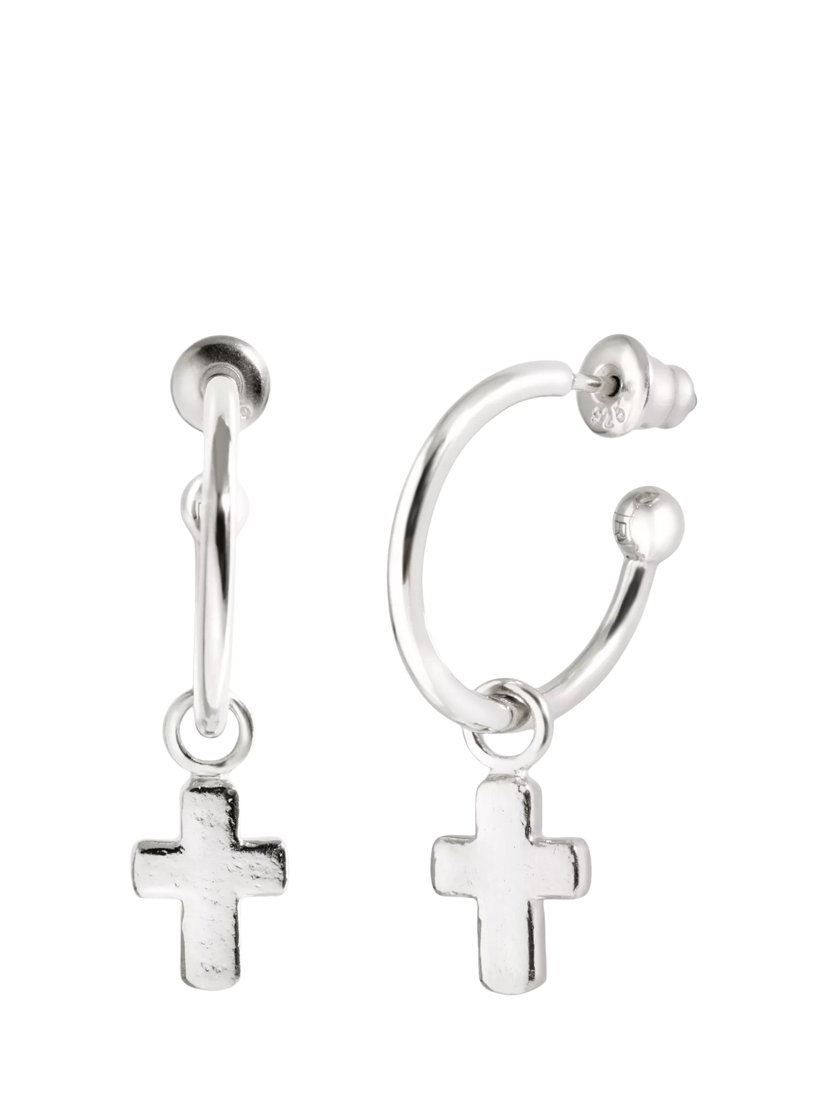 Recognised faith cross hoop earrings silver, UK version