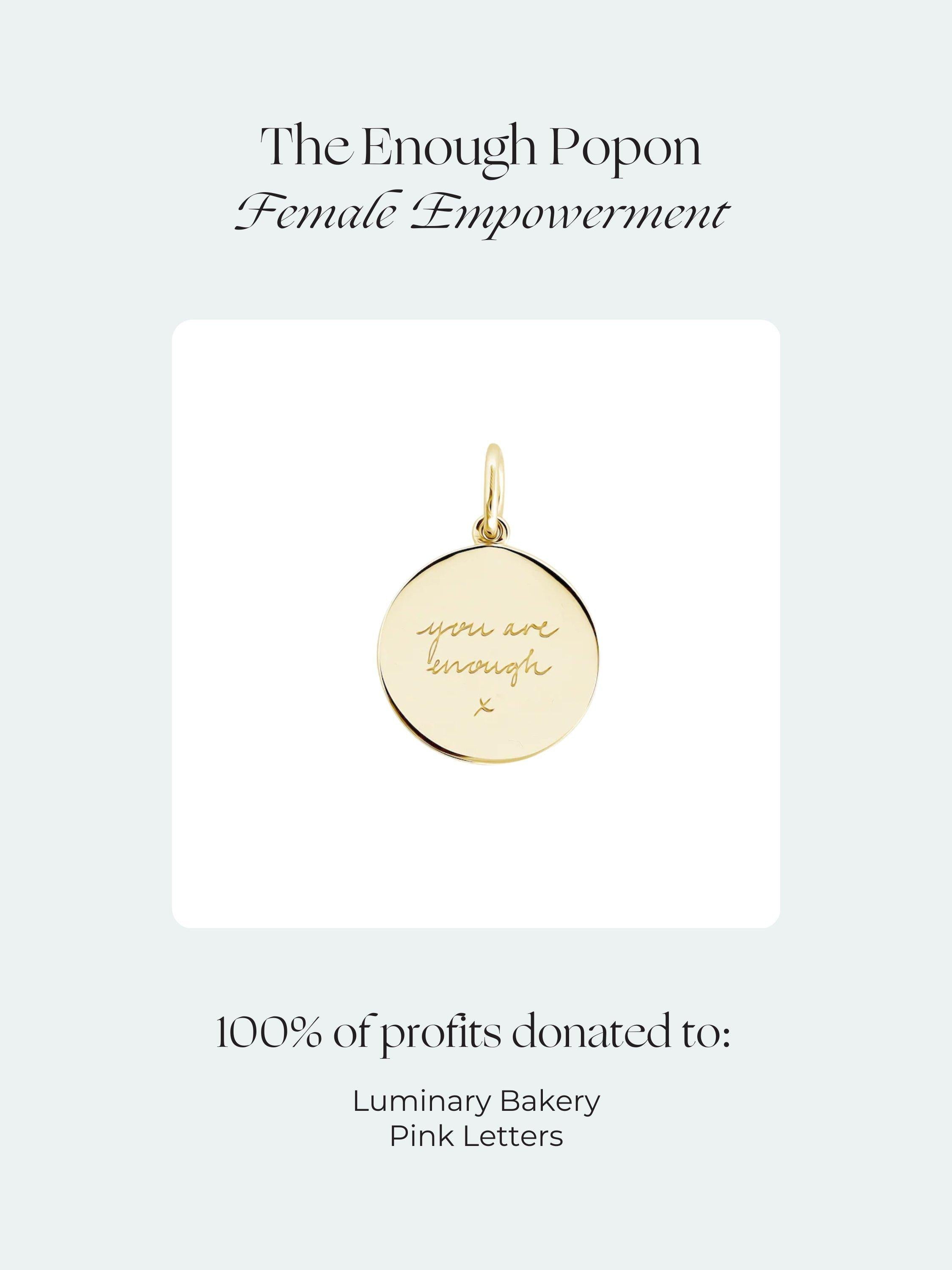 Recognised You Are Enough pendant necklace gold vermeil - British product