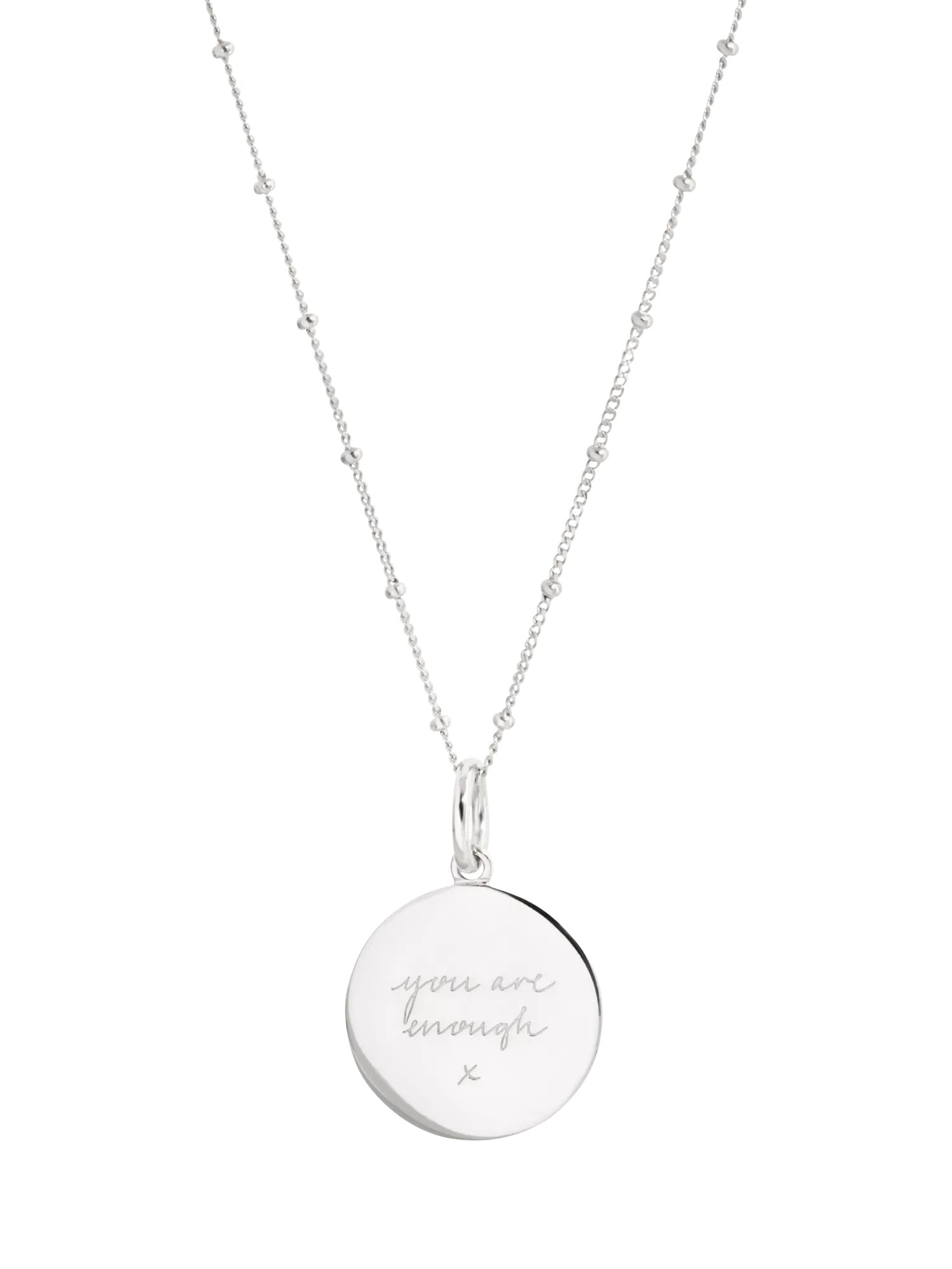 Recognised You Are Enough Bobble Chain Pendant Necklace 40-45cm