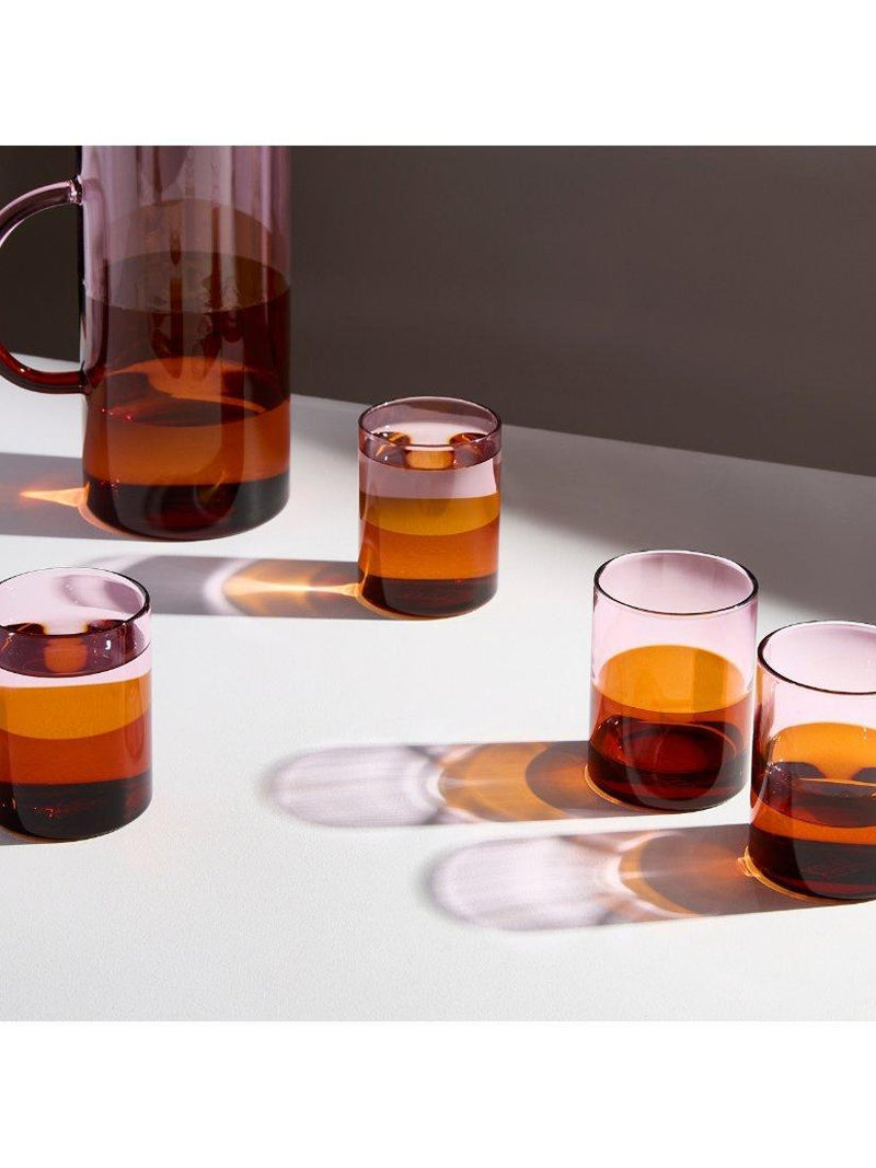 Fazeek two-tone glass tumblers pink amber 270ml - British product