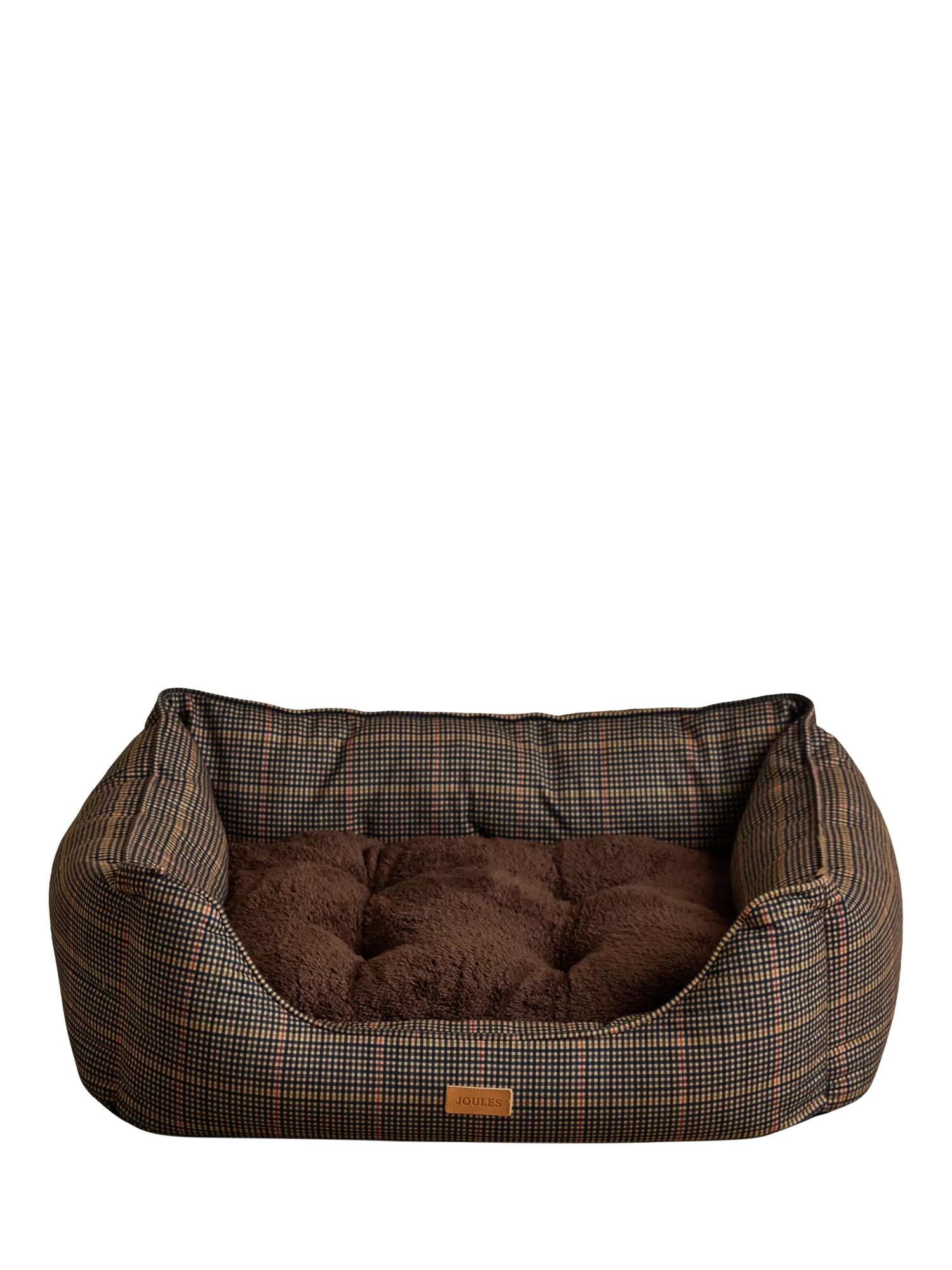 Joules Henson Check pet bed with padded sides, UK version