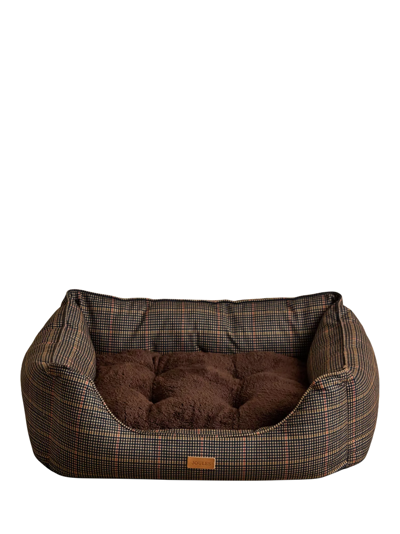 Joules Henson Check pet bed with padded sides, UK version