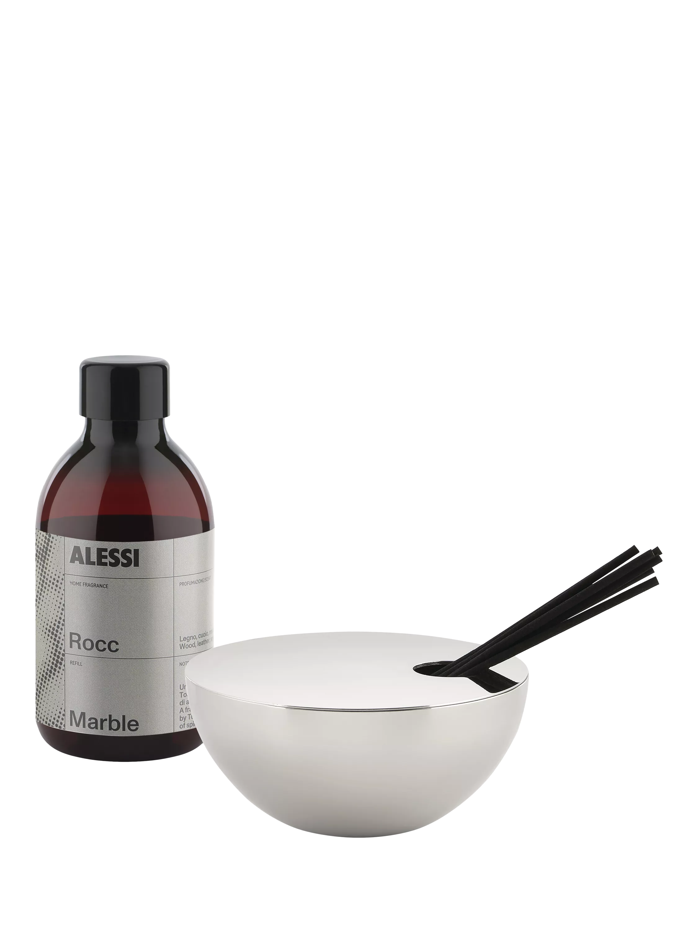 Alessi Rocc Stainless Steel Reed Diffuser, Marble