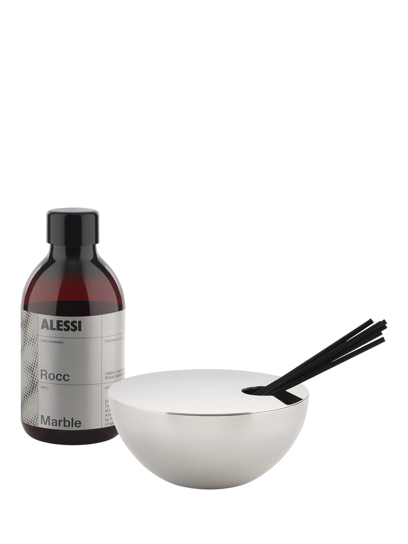 Alessi Rocc Stainless Steel Reed Diffuser, Marble