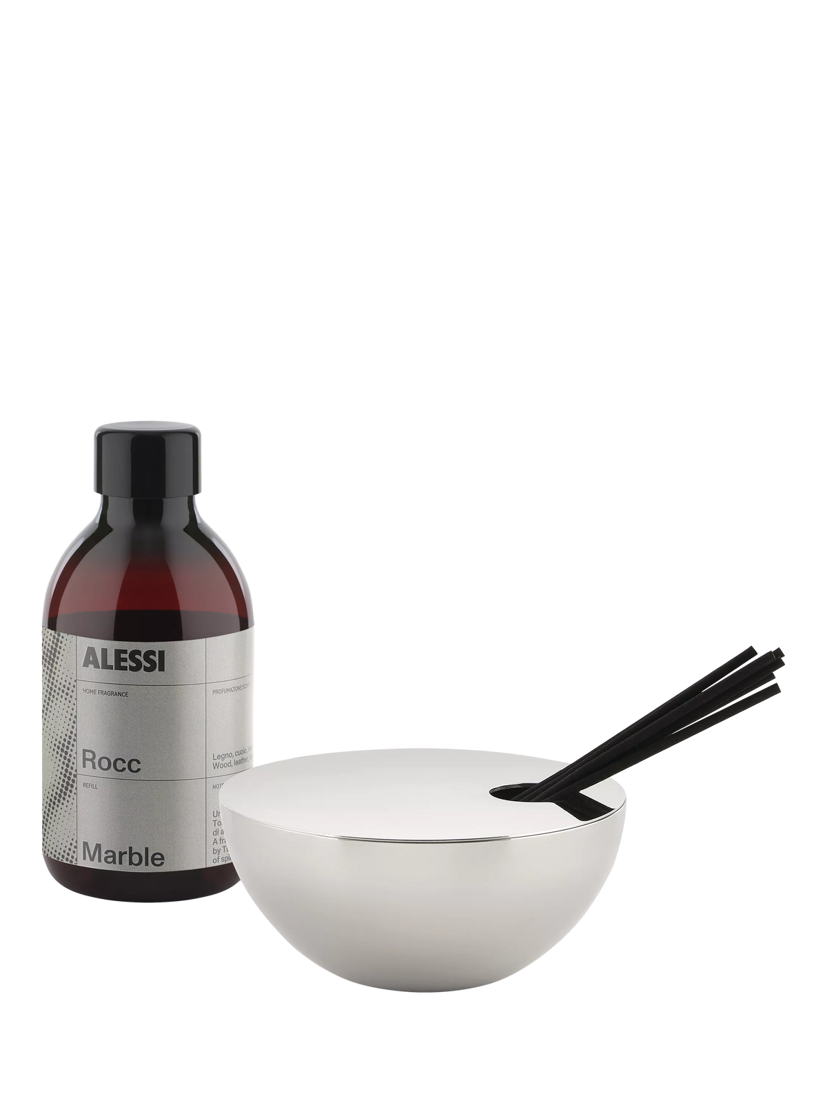 Alessi Rocc Stainless Steel Reed Diffuser, Marble