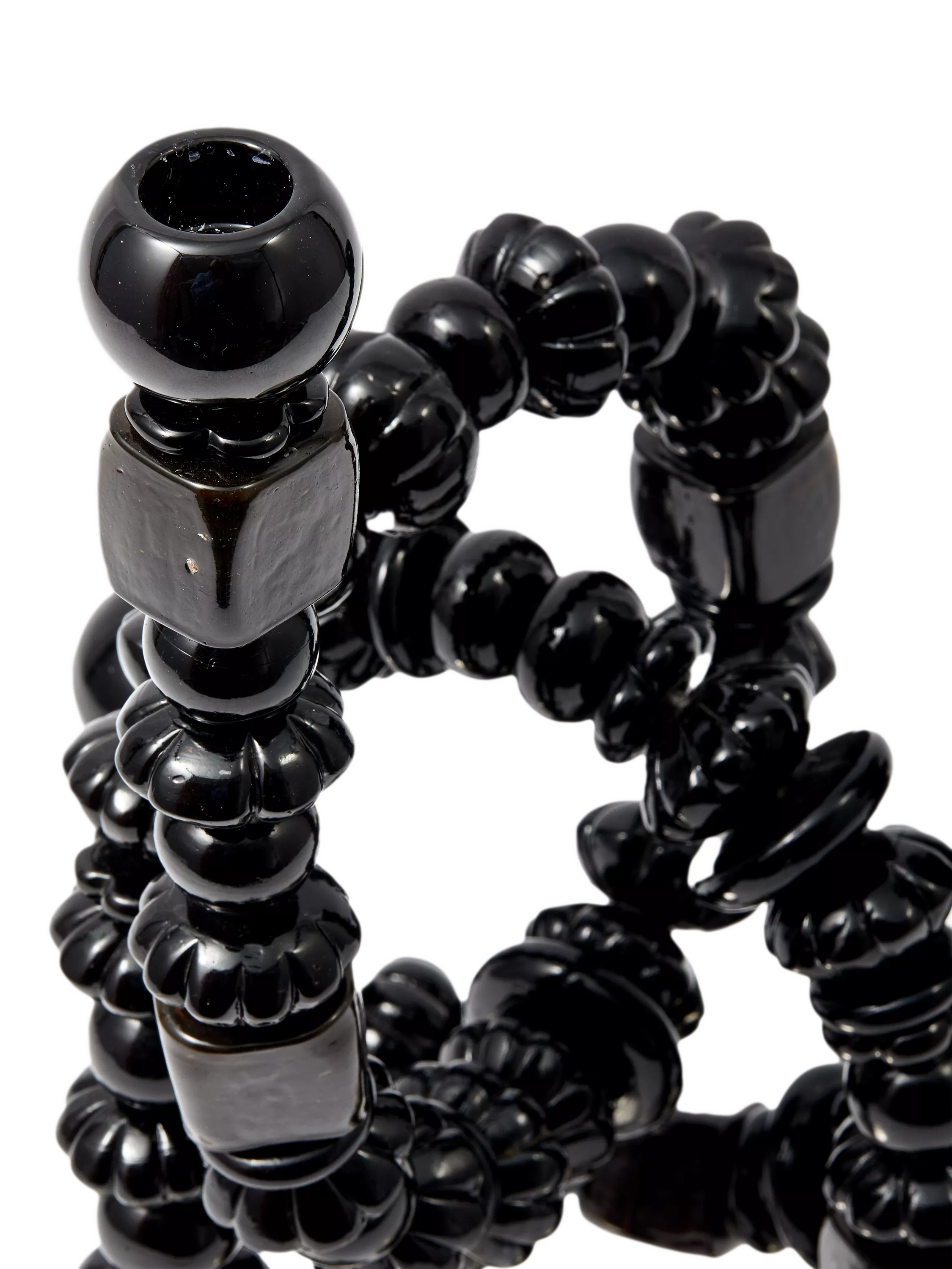 pols potten Beads Candle Holder black handmade glass - British product
