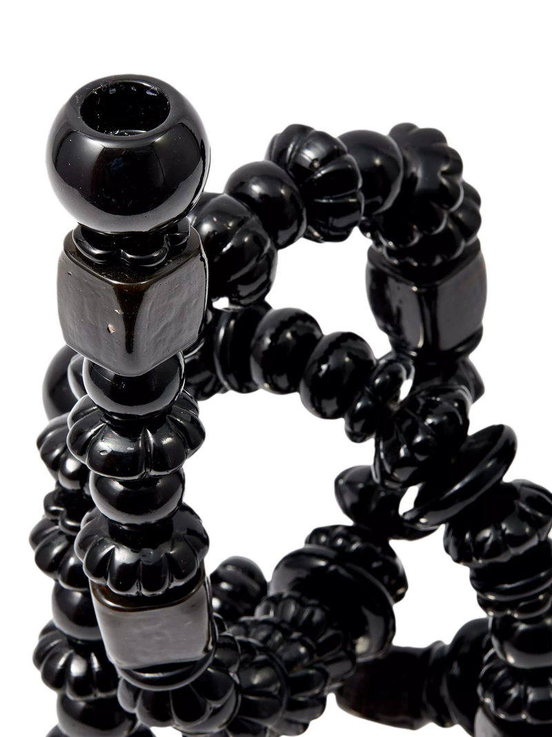 pols potten Beads Candle Holder black handmade glass - British product