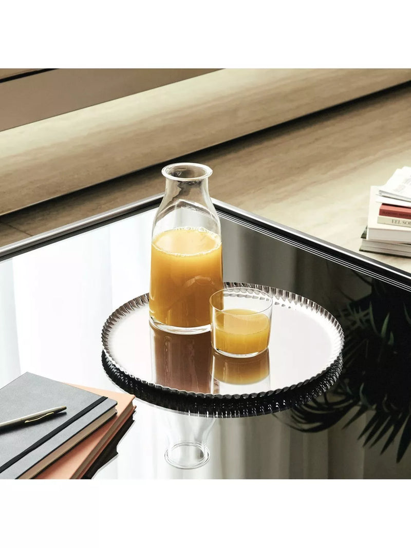 Alessi Pleats large round stainless steel tray 31cm, UK version