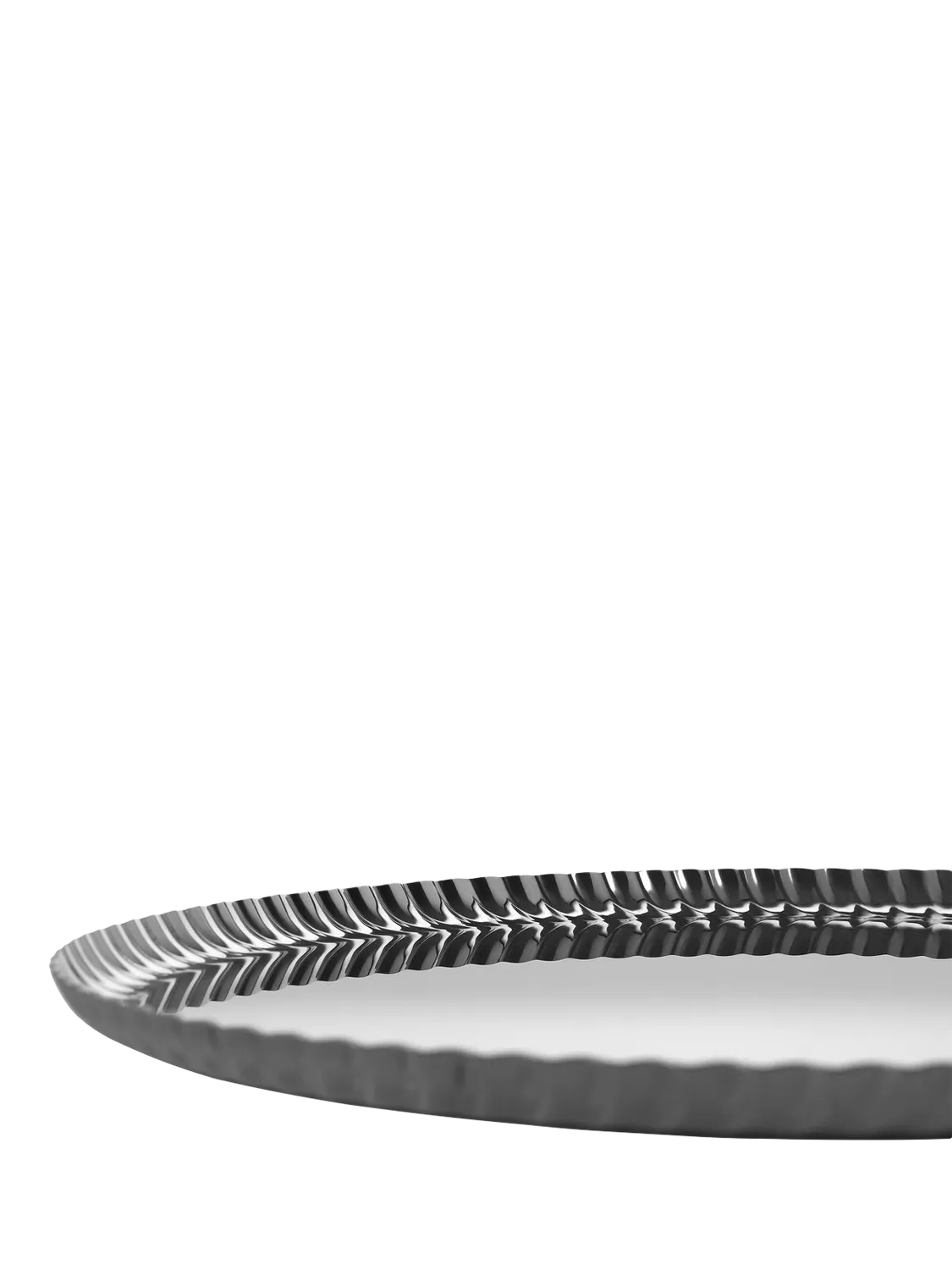 Alessi Pleats large round stainless steel tray 31cm, UK version