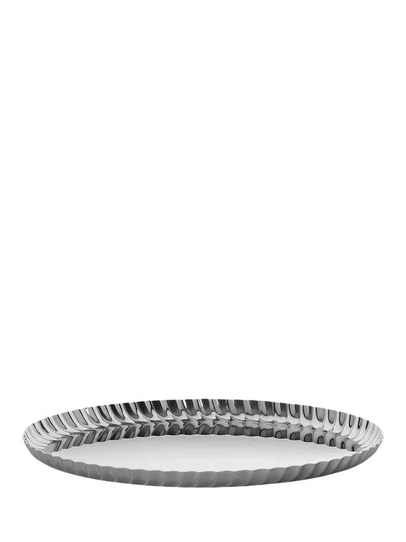 Alessi Pleats round stainless steel tray 23cm, UK version